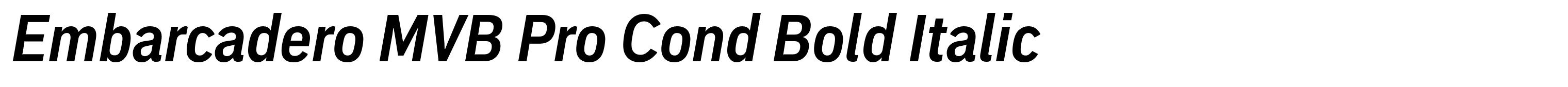 Embarcadero MVB Pro Cond Bold Italic